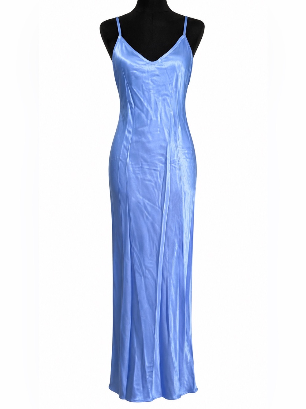 ENZA COSTA BLUE SATIN MAXI DRESS